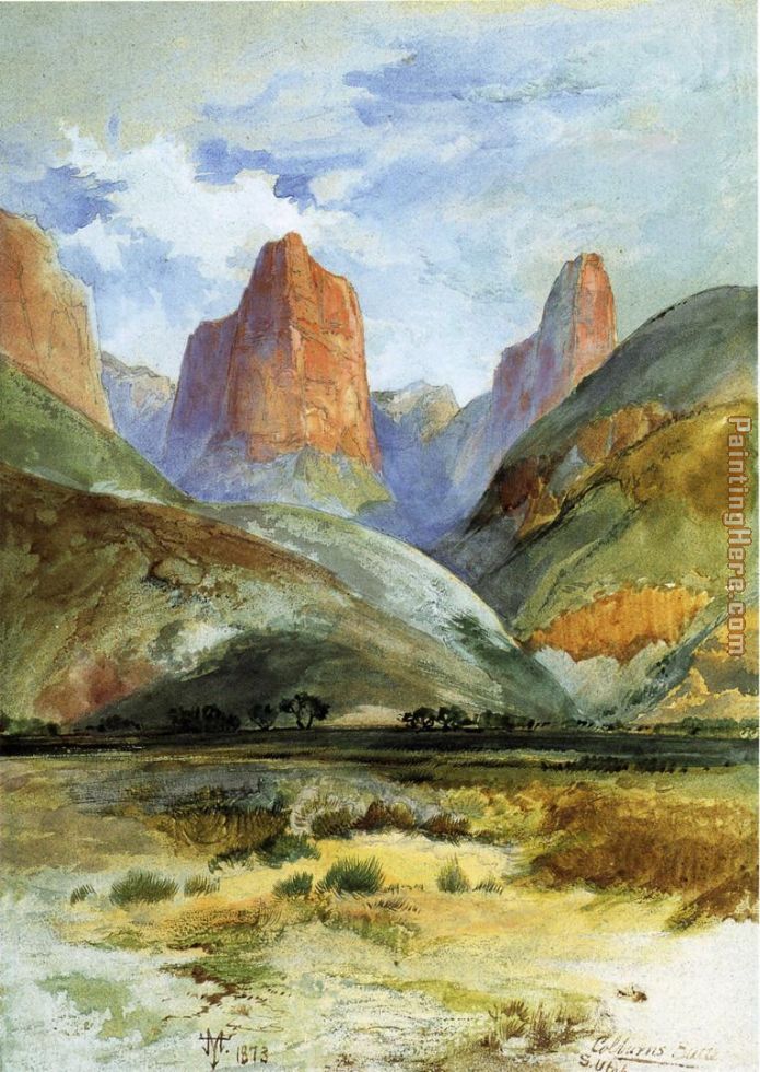 Colburn's Butte, South Utah painting - Thomas Moran Colburn's Butte, South Utah art painting
